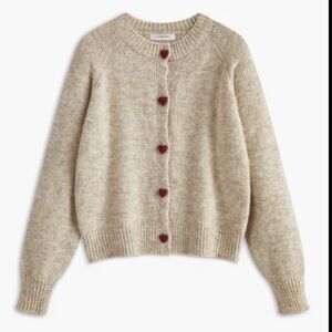 Commonsense Heart Button Cardigan